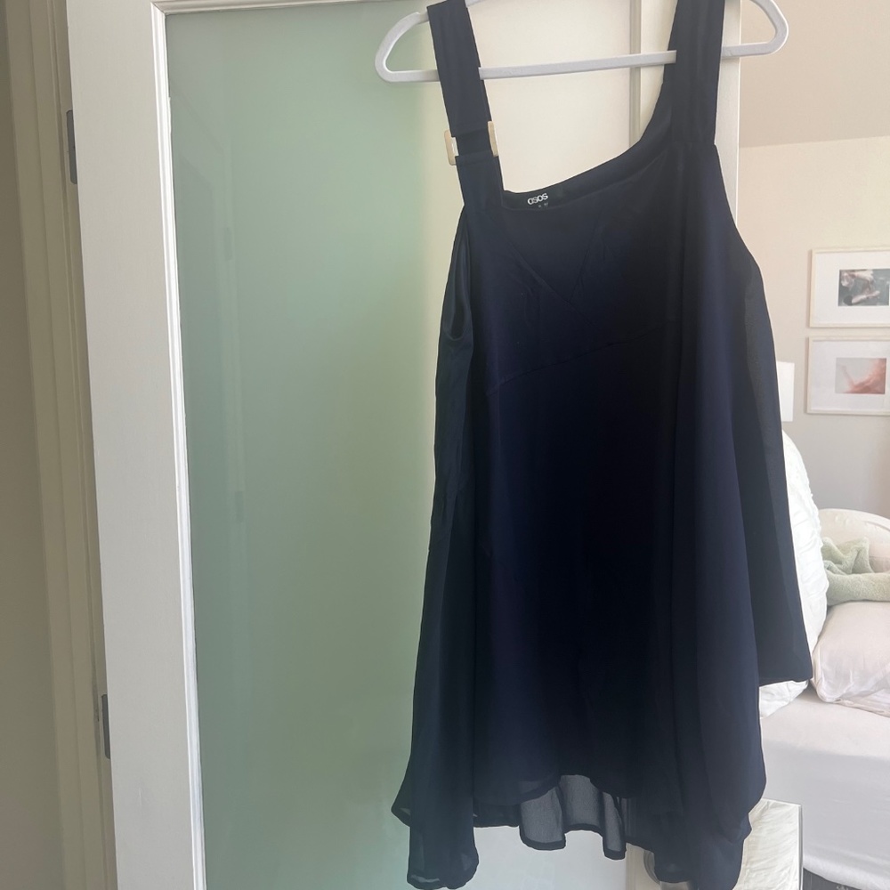Asos Swing Navy Dress with Metal Detail on Strap